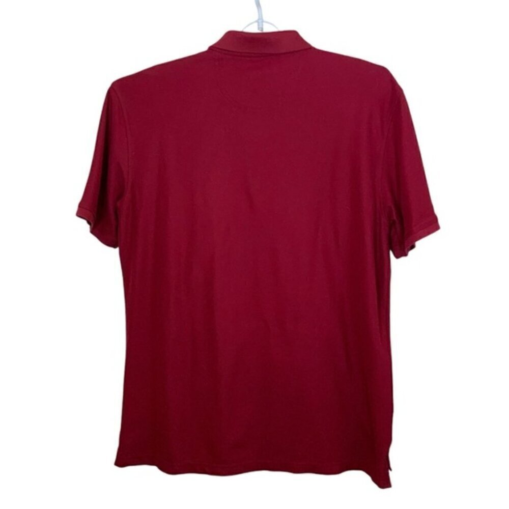 Izod Polo Golf Shirt Logo Short Sleeve Collar 2 Button Red Burgundy XL - Picture 6 of 16
